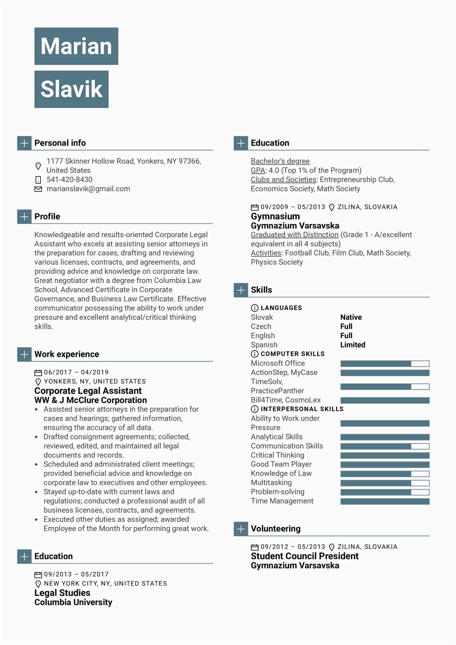 Resume Samples associate Of Arts Legal assistant Cv Corporate Legal assistant Resume Sample