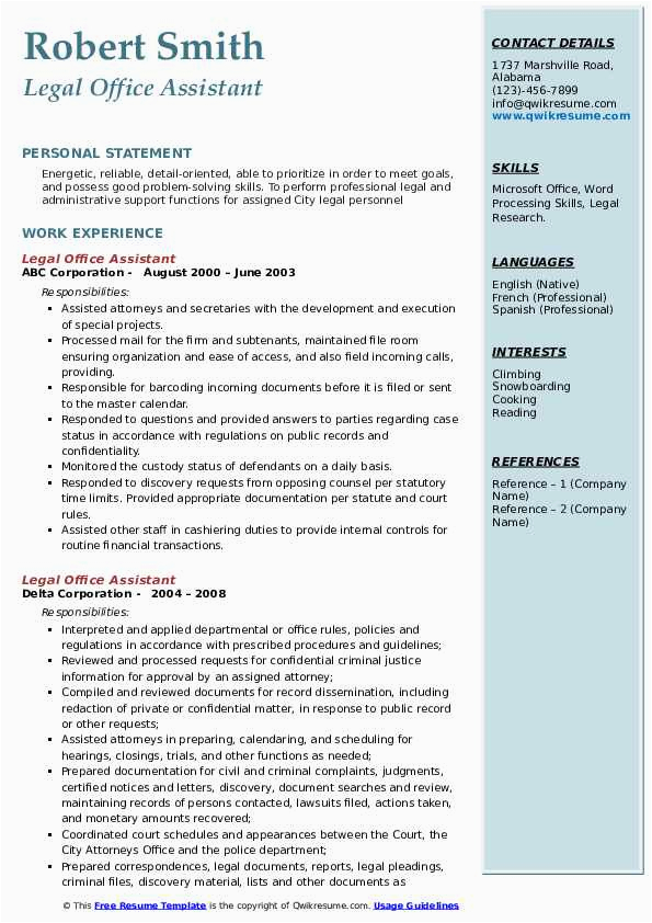 Resume Samples associate Of Arts Legal assistant Cv Legal Fice assistant Resume Samples