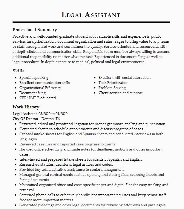 Resume Samples associate Of Arts Legal assistant Cv Legal Research assistant Resume Example Cogan and Power P C Highland