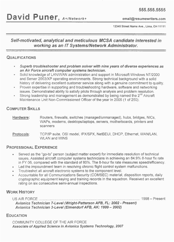 Resume Samples for someone who Was In the Military Military Resume Example Sample Military Resumes and Writing Tips