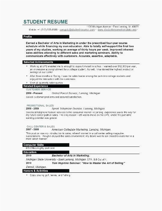 Resume Samples for Students with Little Experience 77 Cool Collection Sample Resume for Highschool Students with Little