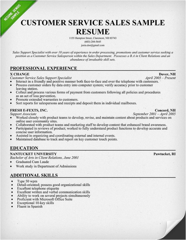 Sales and Customer Service Sample Resumes Pin On Resume Samples