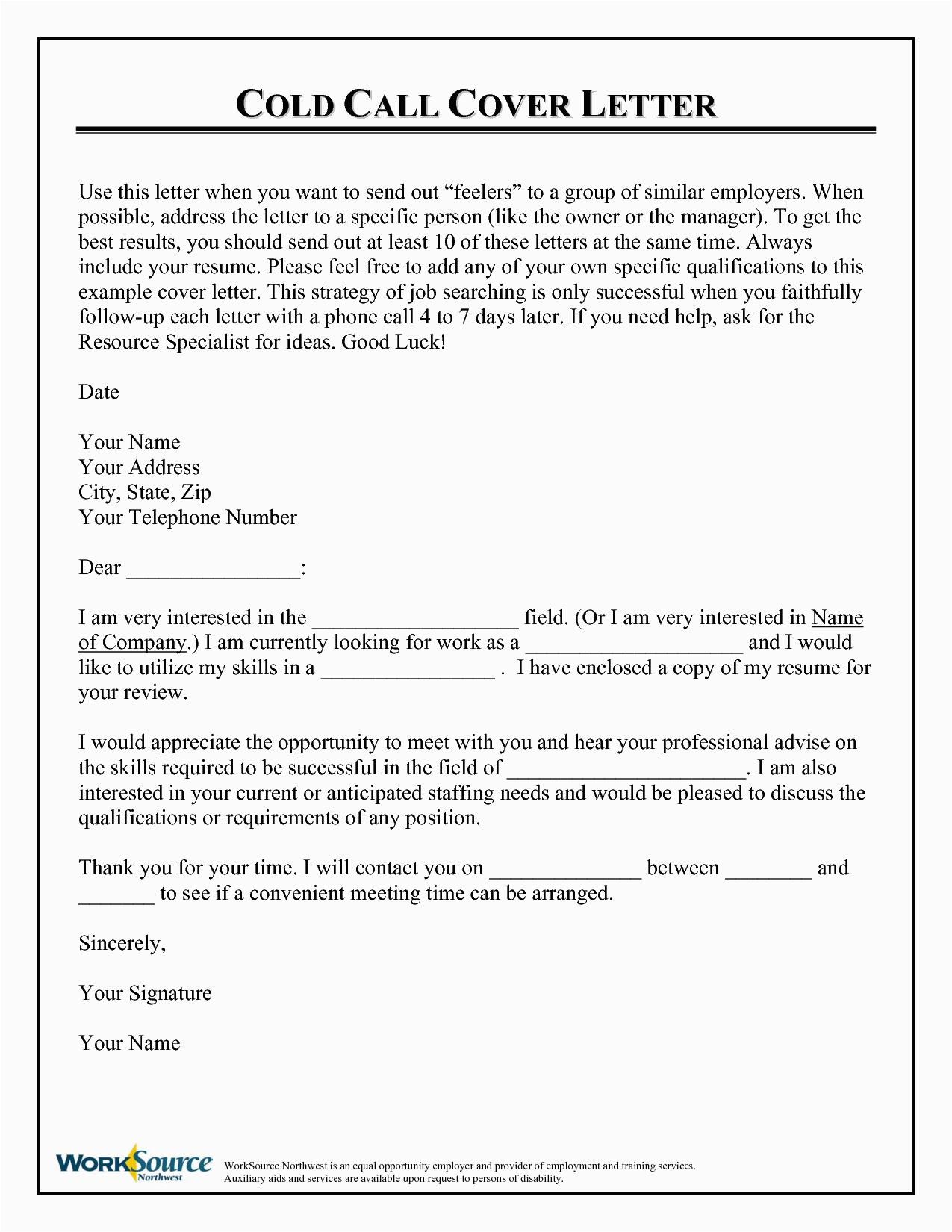Sample Cold Contact Cover Letter for Resume Cold Call Cover Letter Examples Mryn ism