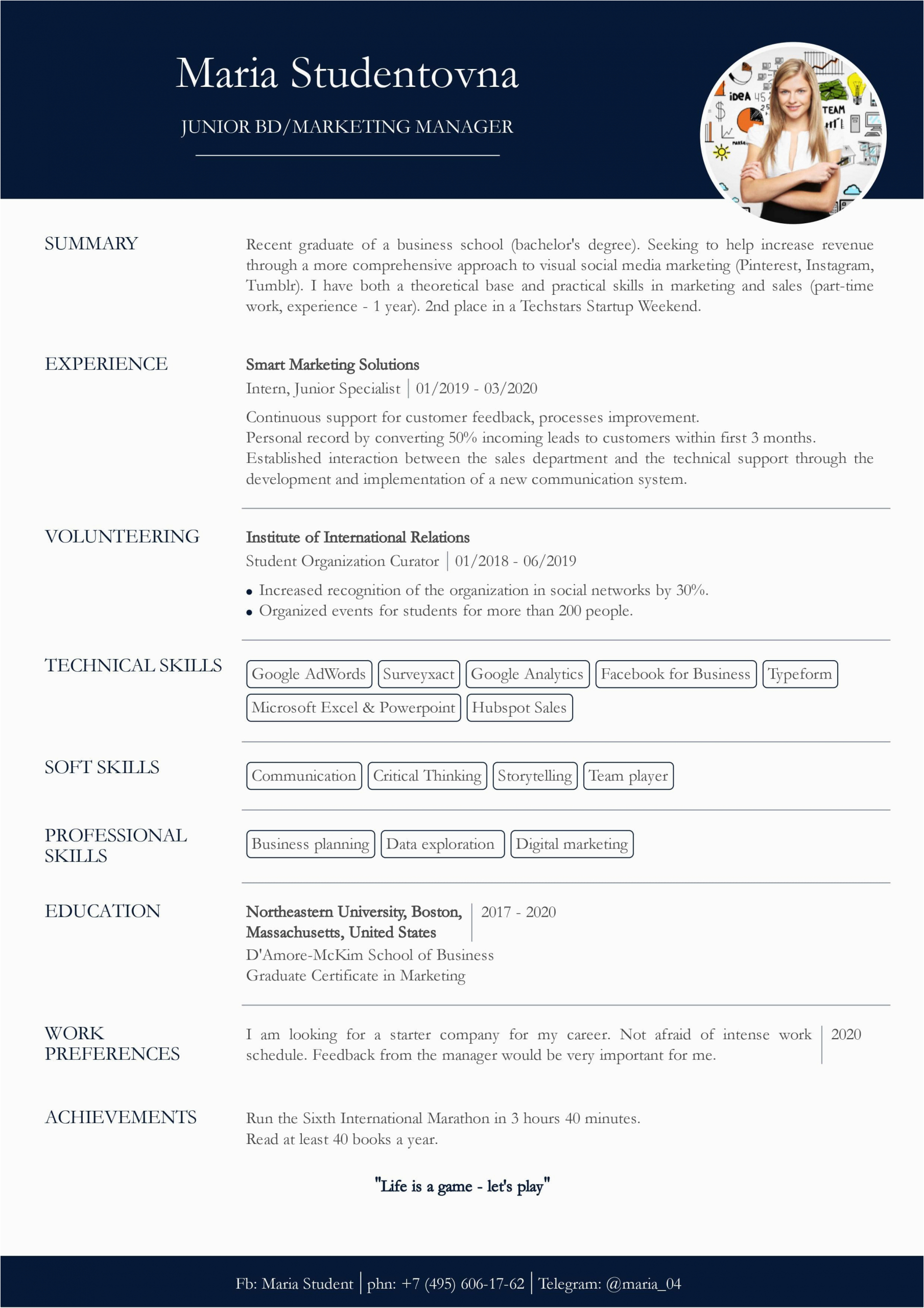 Sample College Resume with No Work Experience Resume with No Work Experience Sample for Students Cv2you Blog