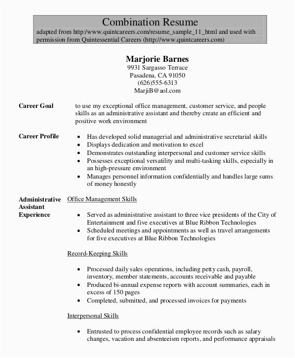 Sample Combination Resume for Administrative assistant 7 Senior Administrative assistant Resume Templates – Pdf Word