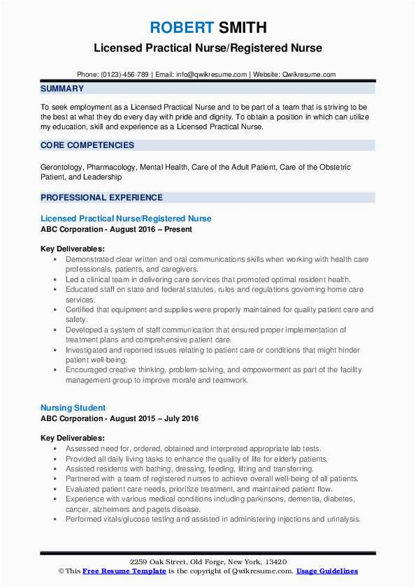 Sample Licensed Practical Nurse Resume Objective Licensed Practical Nurse Resume Samples