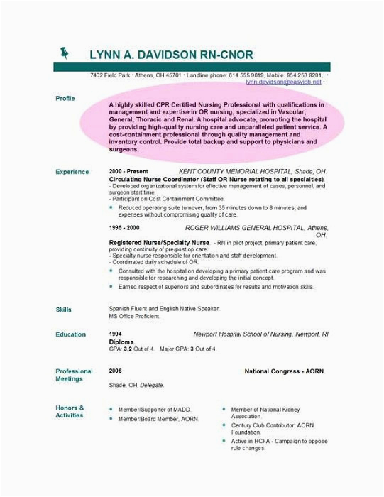 Sample Objective Statements for Nursing Resumes Example Resume Sample Resume with Objectives for Nurses