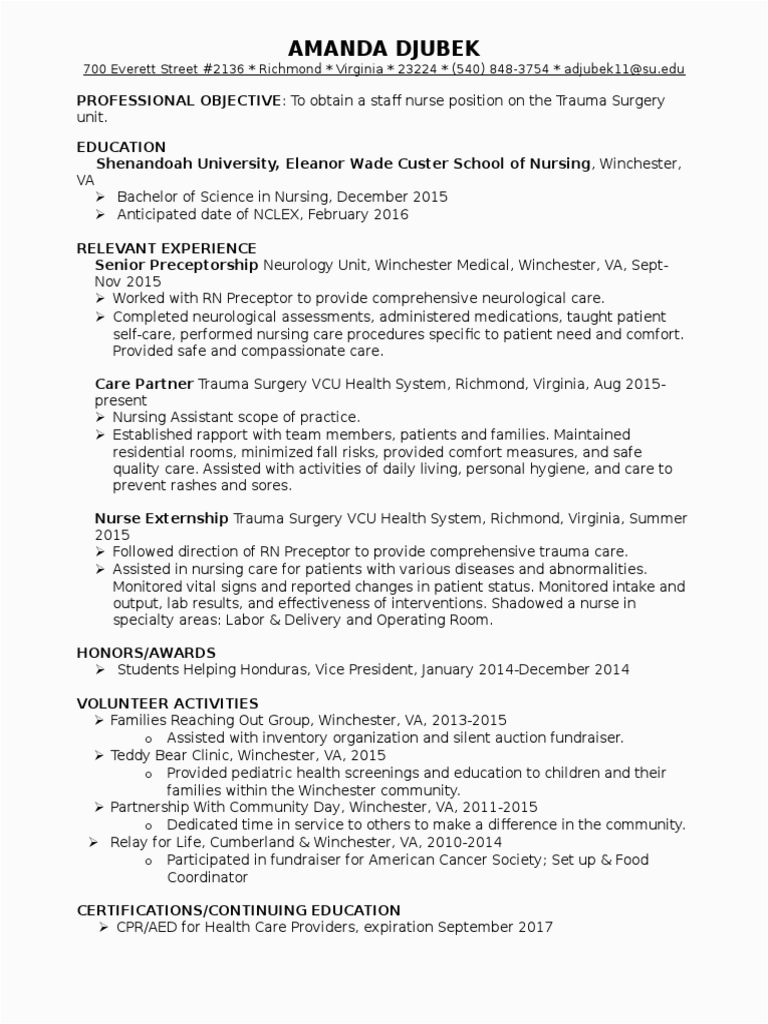Sample Profile for Resume for New Graduate New Grad Resume