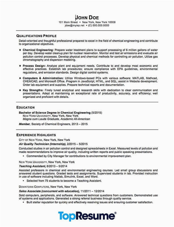 Sample Profile for Resume for New Graduate Recent Graduate Resume Resume Sample