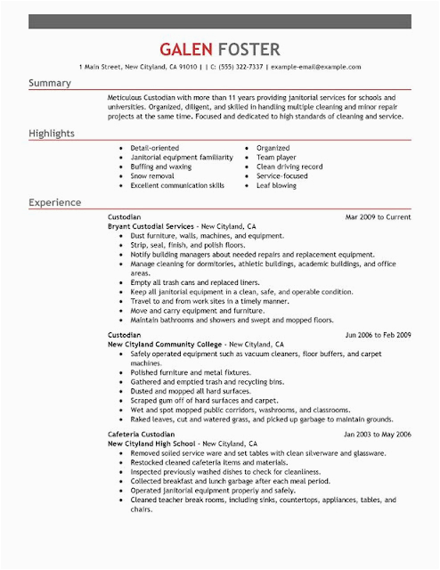 Sample Resume for A House Cleaner House Cleaning Resume Sample