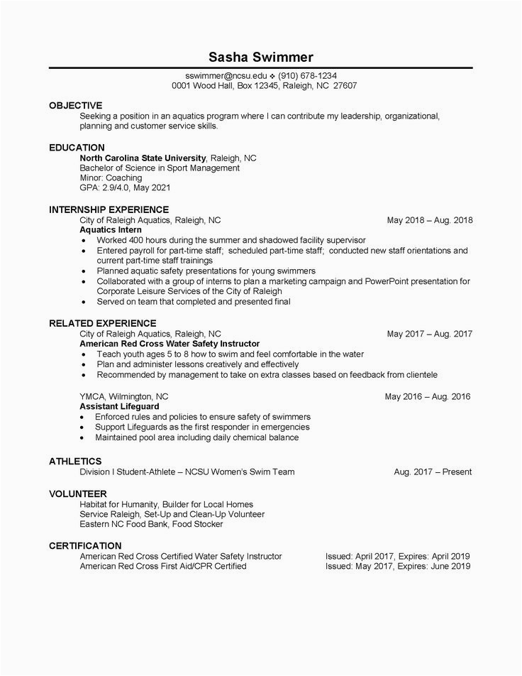 Sample Resume for College Student athlete 23 Student athlete Resume Example In 2020