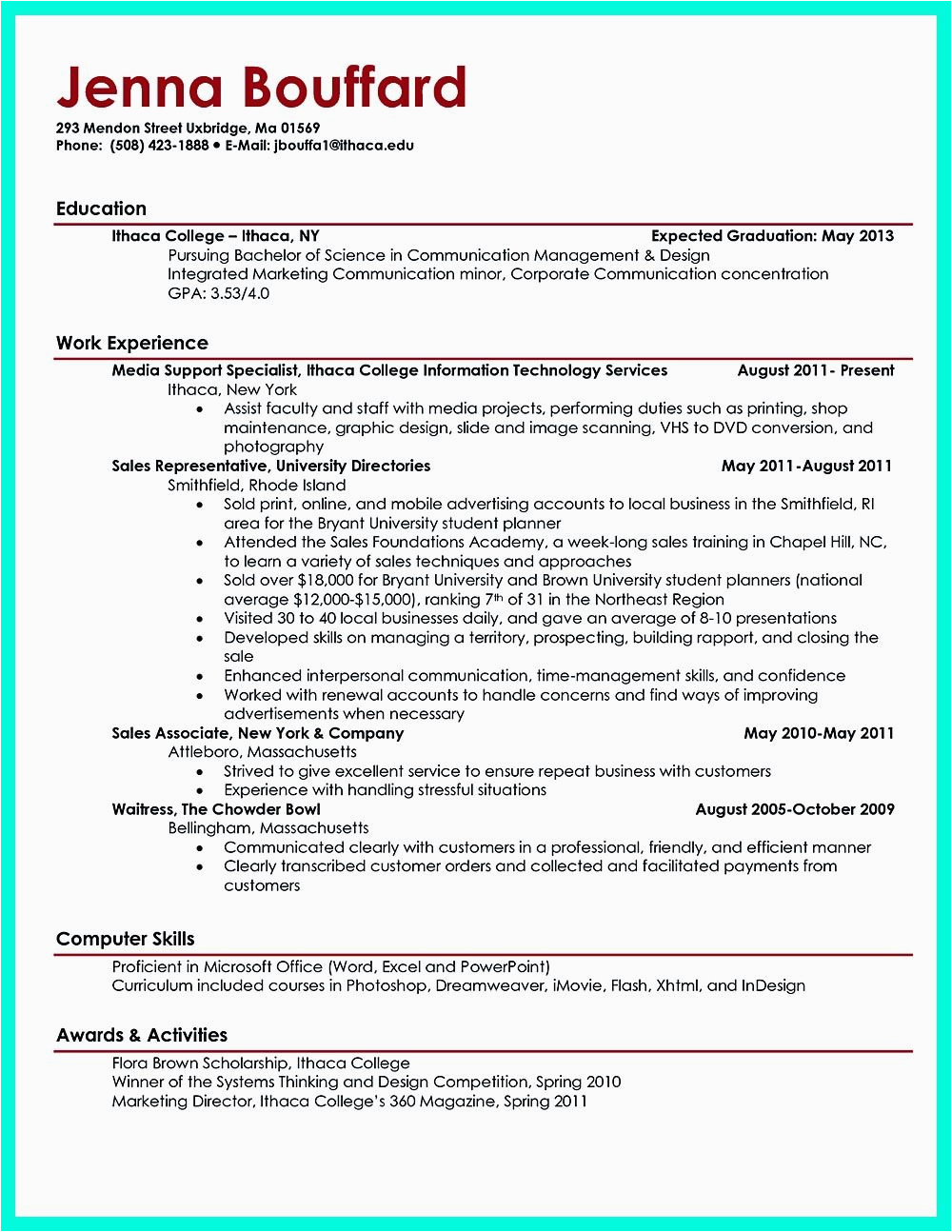 Sample Resume for College Student with Minor Best Current College Student Resume with No Experience