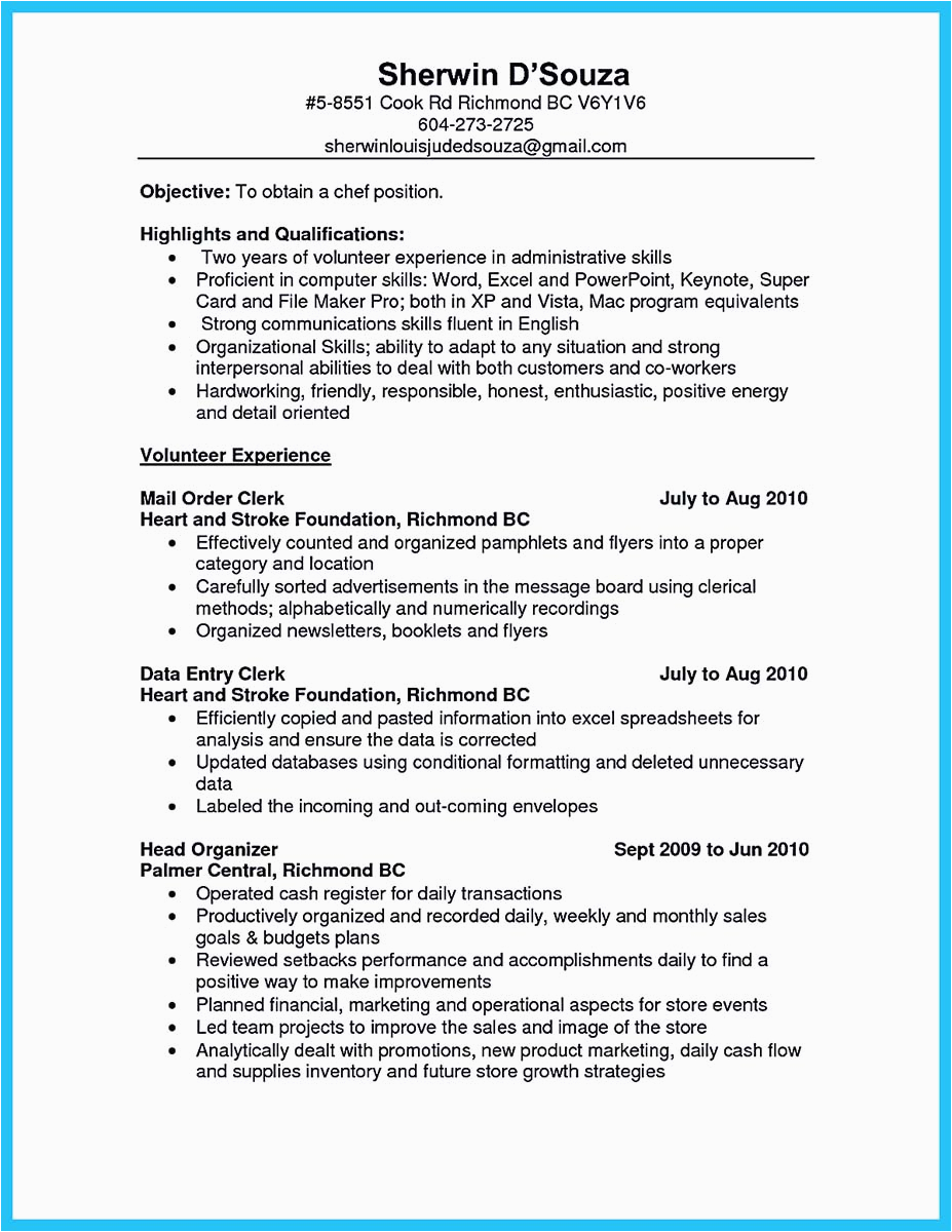 Sample Resume for Entry Level Chef Excellent Culinary Resume Samples to Help You Approved