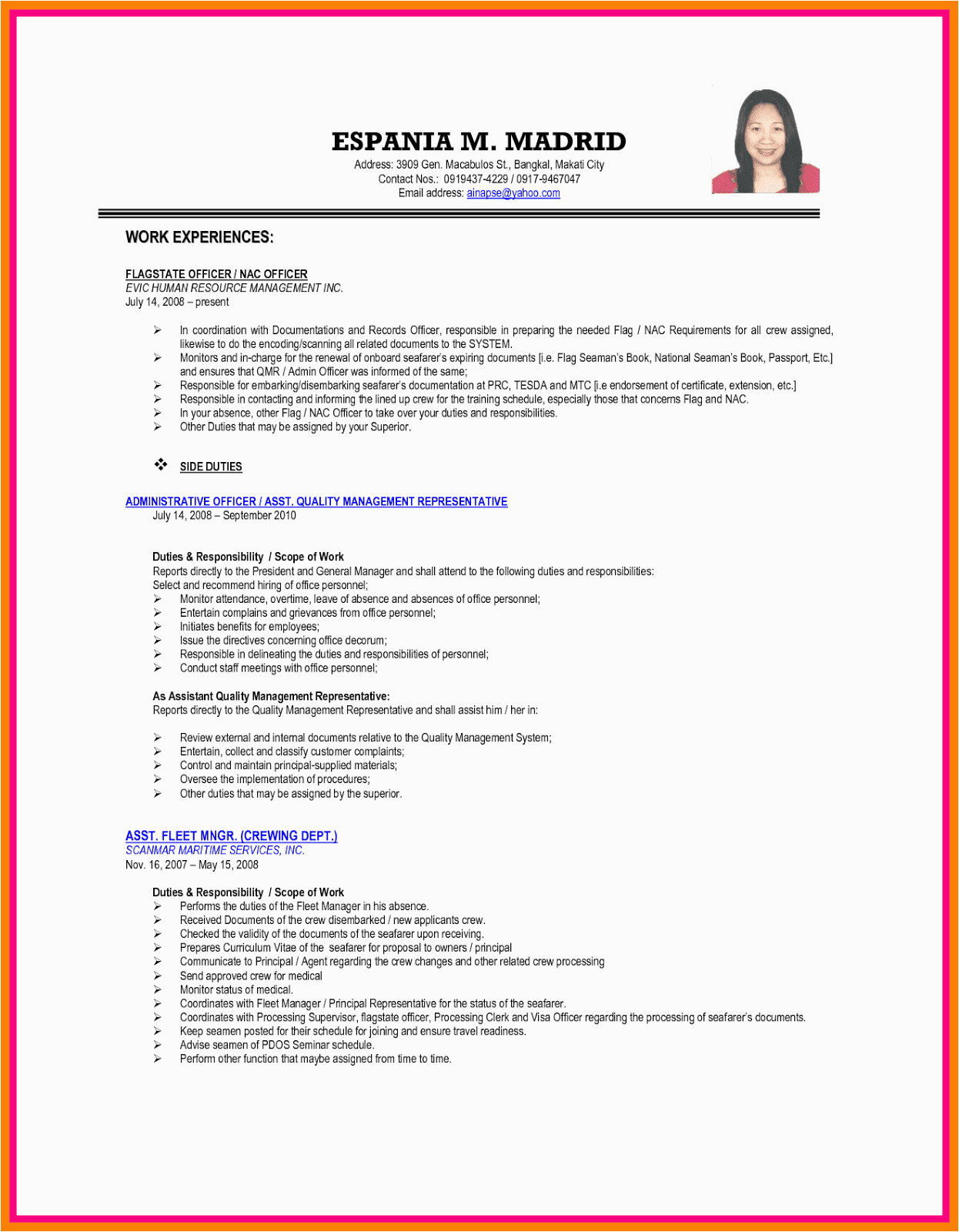 Sample Resume for Ojt Hrm Students Sample Resume format for Ojt Students Philippin News