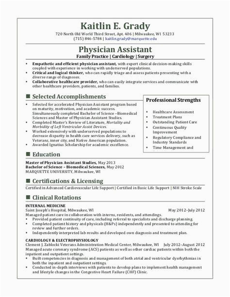 Sample Resume for Physician assistant Student Pin On Resum Idea