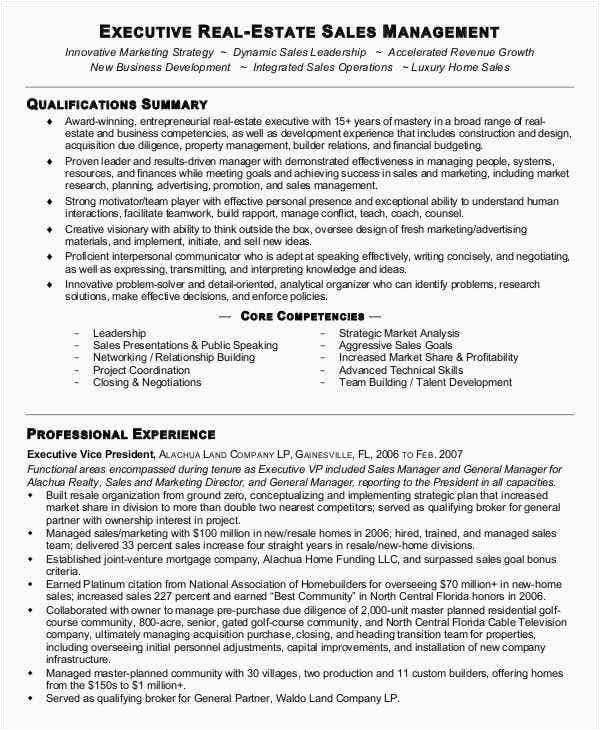 Sample Resume for Sales Manager In Real Estate 30 Free Sales Resume Templates Pdf Doc