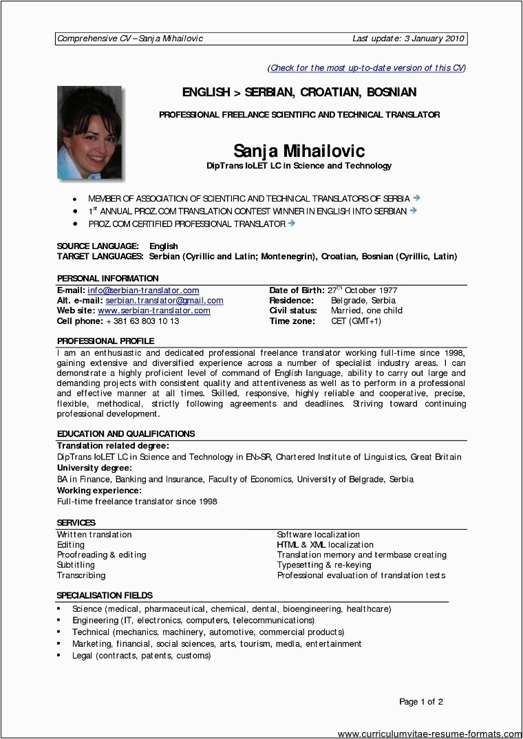 Sample Resume format for Experienced It Professionals Resume format for 1 Year Experienced It Professionals Free Samples