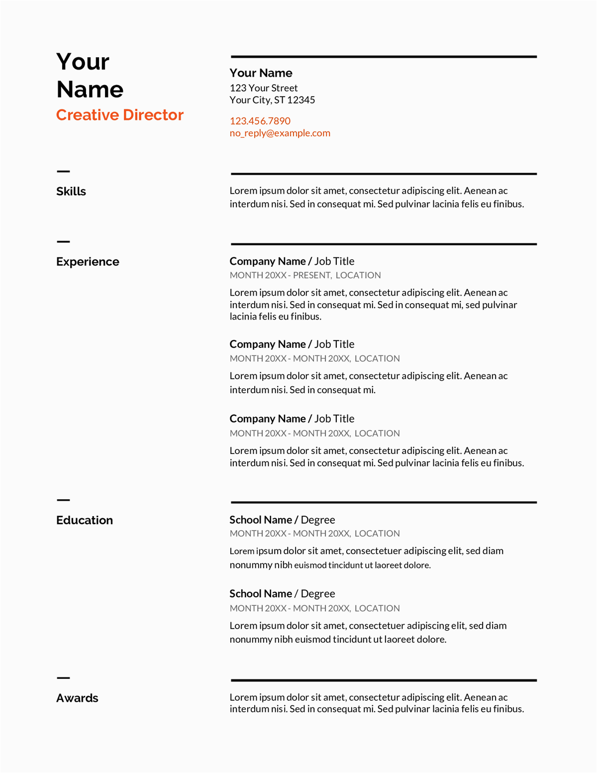 Sample Resume format for Online Job Application Job Resume Template