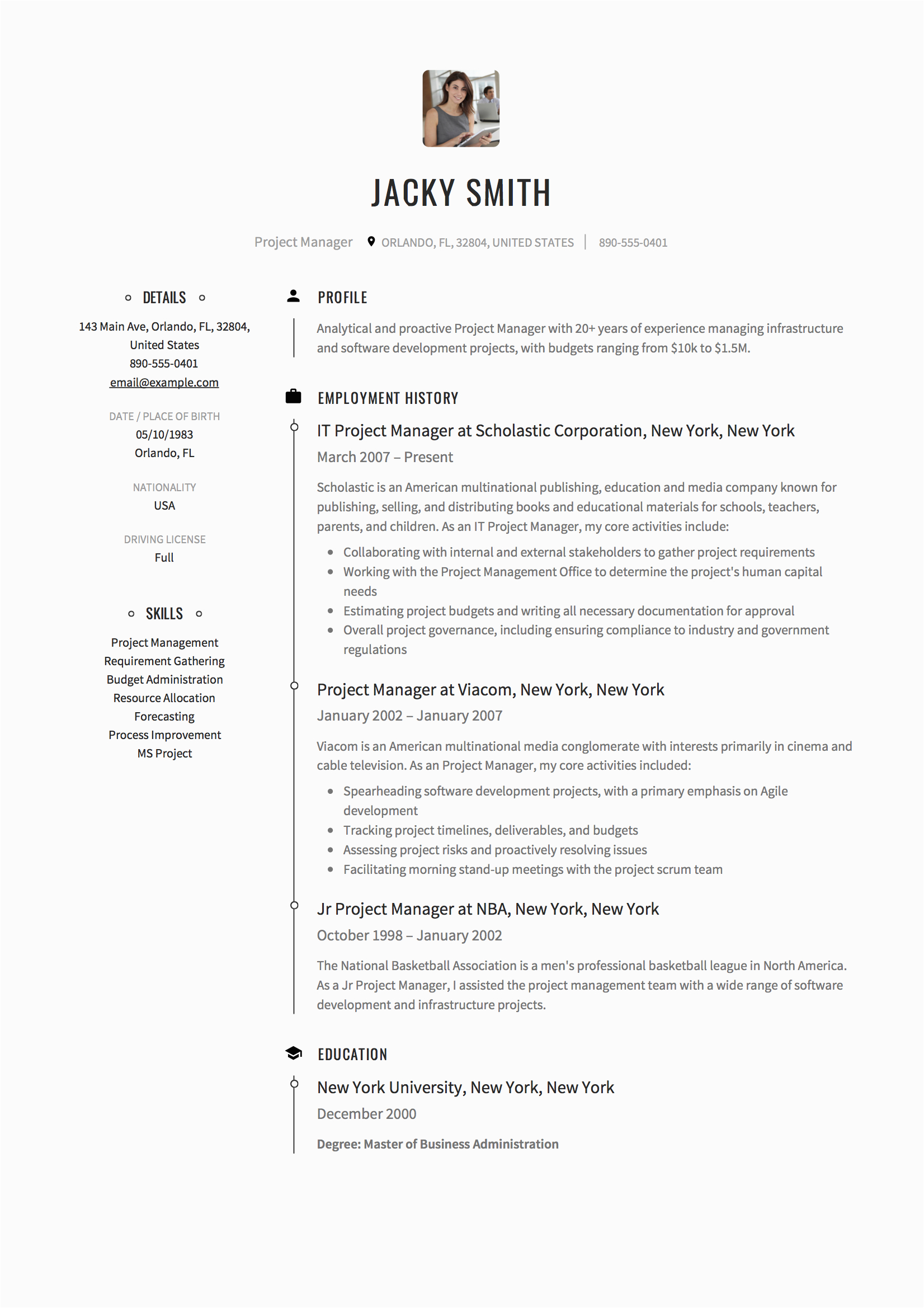 Sample Resume format for Project Manager 20 Project Manager Resume Examples & Full Guide Pdf & Word