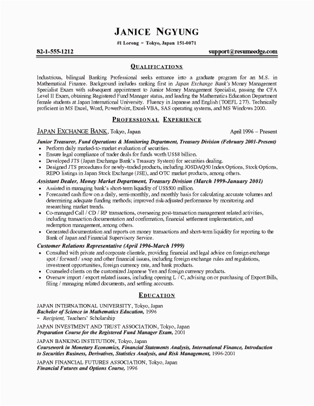 Sample Resume Objective for Master S Program Graduate School Admission Resume