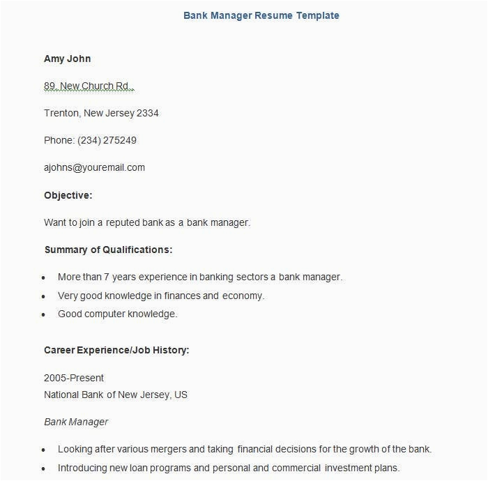 Sample Resume Of Bank Teller India Indian Fresher Resume format for Bank Job