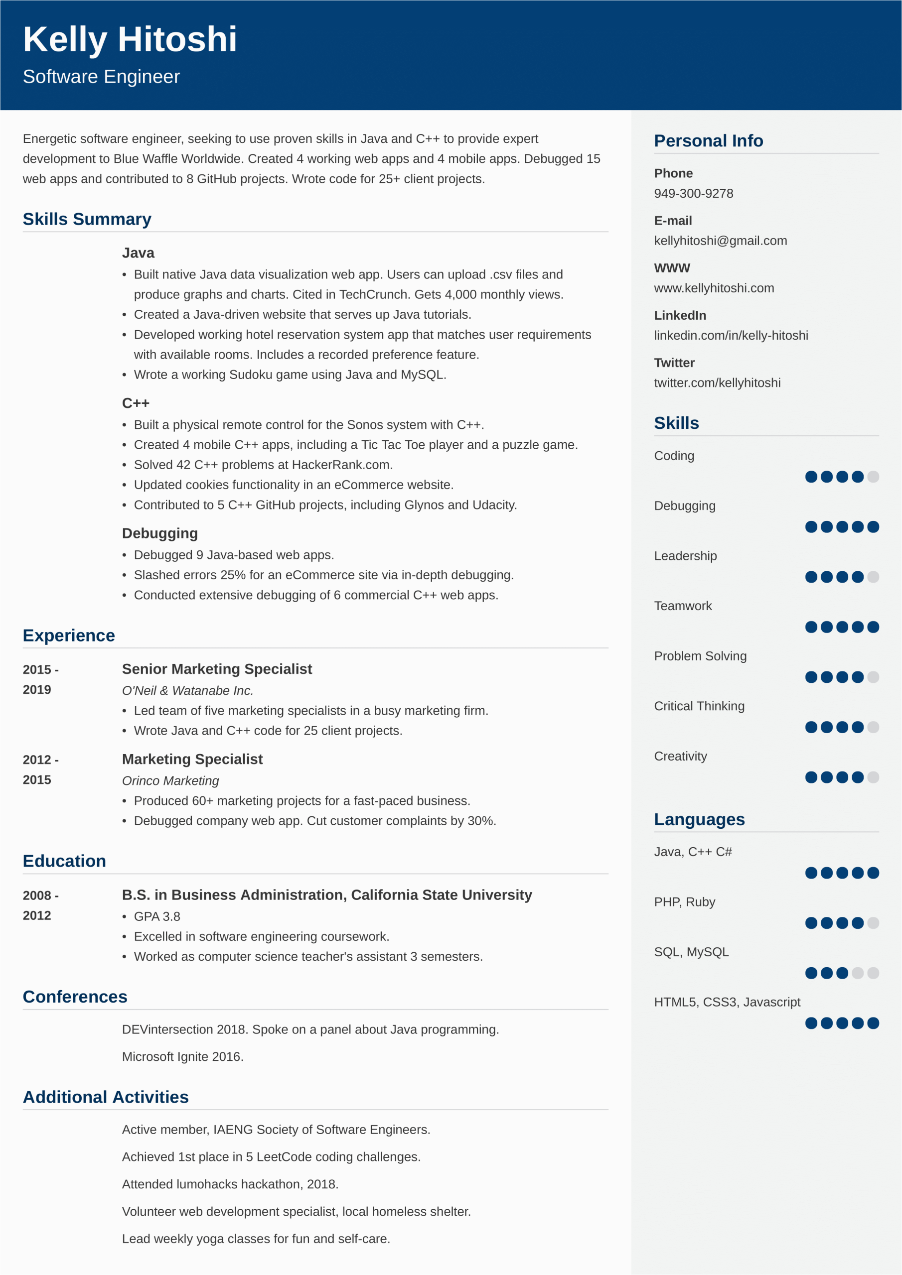Sample Resume Profile for Career Change Career Change Resume Examples for 2022 Templates & Tips