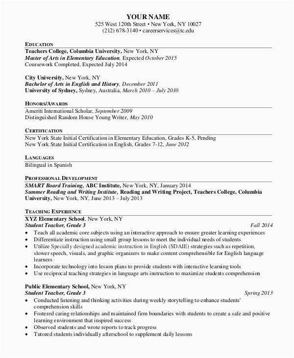 Teacher College Columbia University Resume Sample 15 Professional Education Resume Templates Pdf Doc