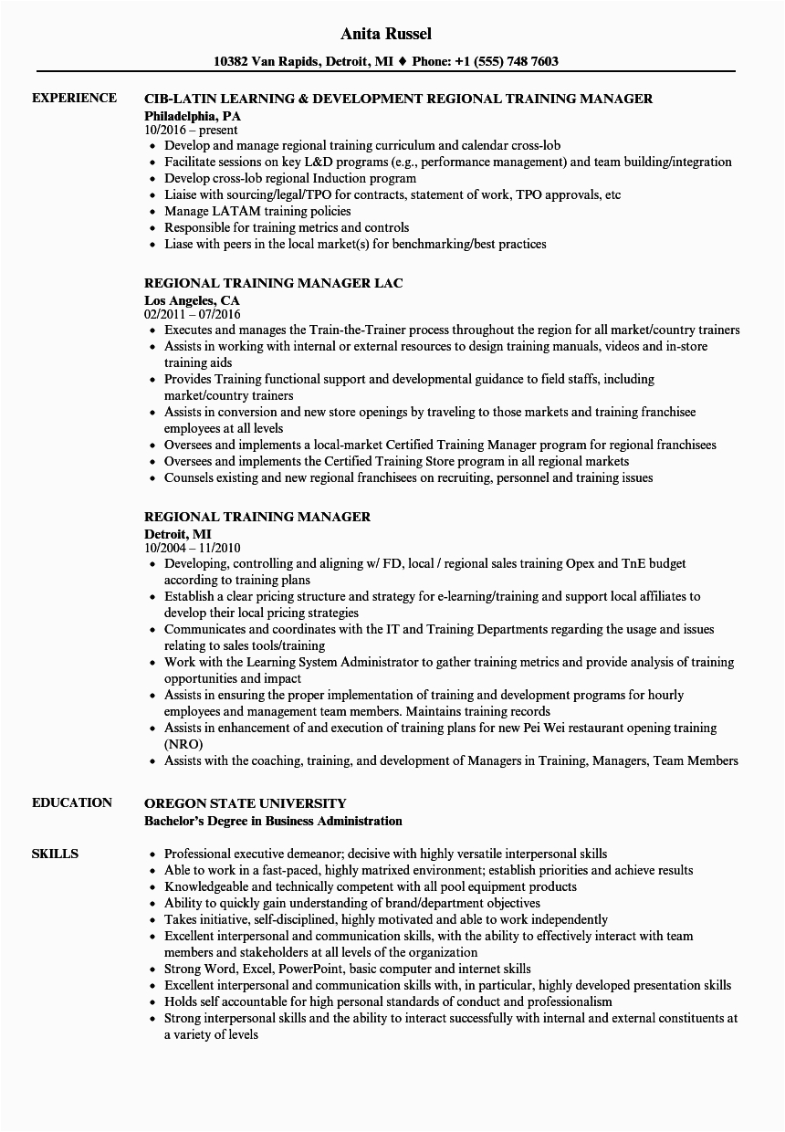 Training and Development Manager Resume Sample Resume Example for Training Manager Training Manager