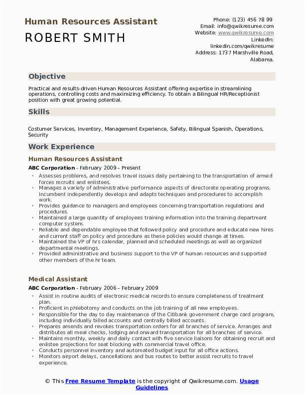 Administrative assistant Human Resources Sample Resume Human Resources assistant Resume Samples