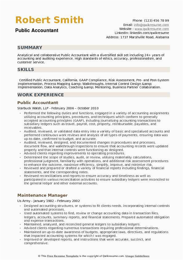 Bookkeeper In Public Accounting Resume Sample Public Accountant Resume Samples