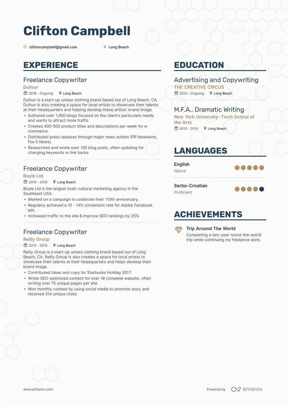 Copywriter Resume Samples with Career Summary Core top Freelance Copywriter Resume Examples & Samples for 2021