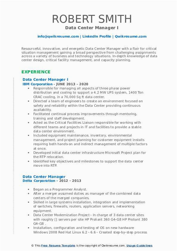 Data Manager Job Description Resume Sample Data Center Manager Resume Samples
