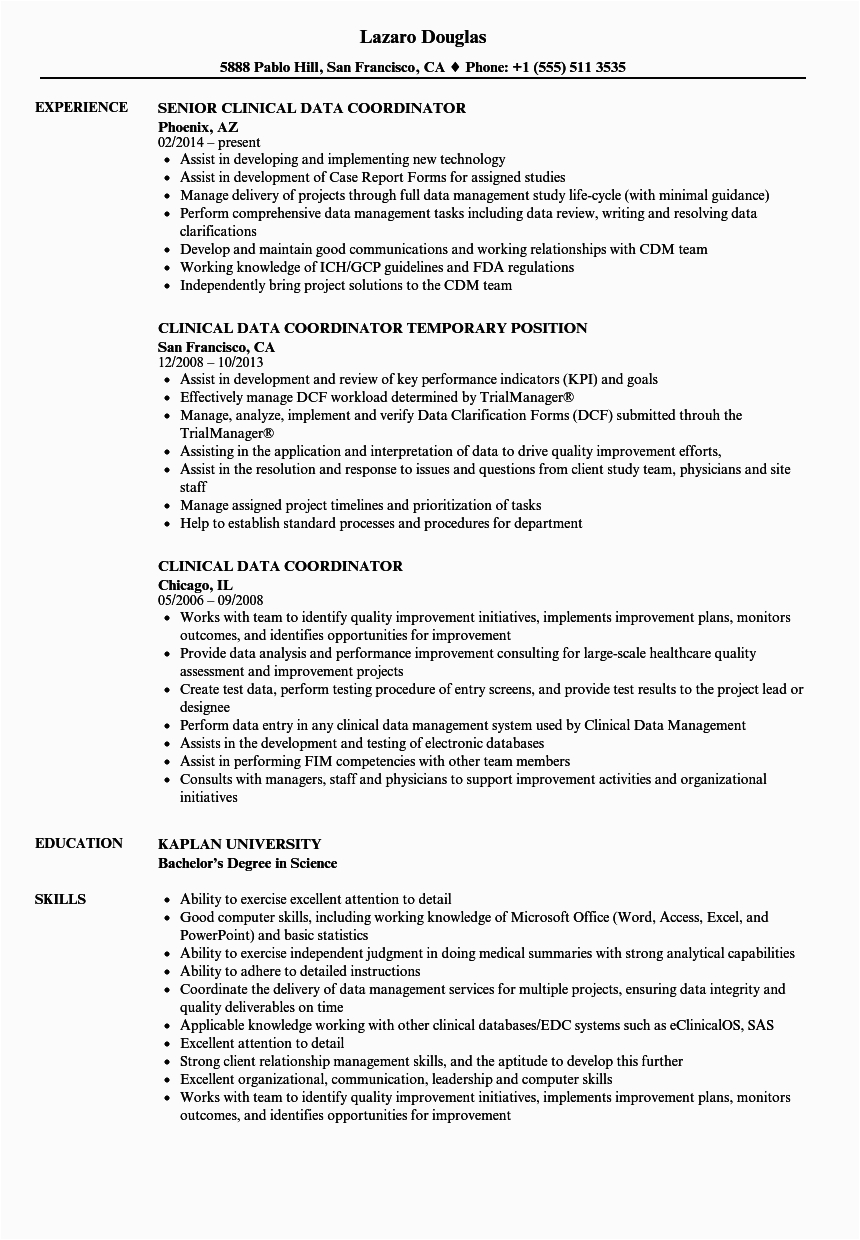Data Manager Job Description Resume Sample Senior Clinical Data Manager Job Description December 2020