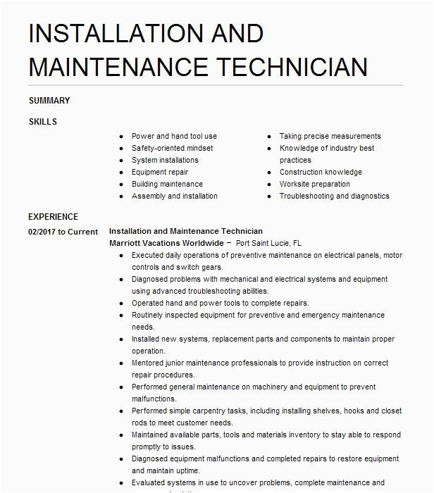 Electrical Installation and Maintenance Resume Sample Electrical Installation and Maintenance Resume Example M C Electric Ny