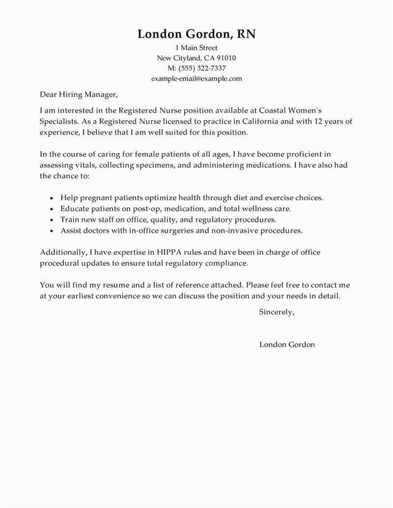 Free Sample Nursing Resumes and Cover Letters 27 Nursing Resume Cover Letter Letterlyfo