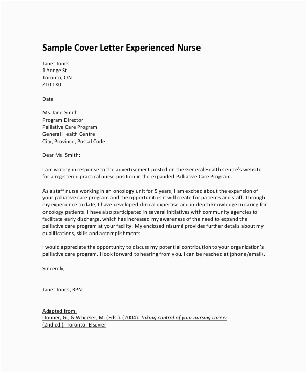Free Sample Nursing Resumes and Cover Letters Free 7 Sample Resume Cover Letter Templates In Pdf