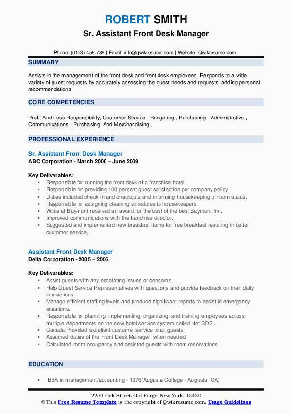 Front Office assistant Resume Samples Jobherojobhero assistant Front Desk Manager Resume Samples