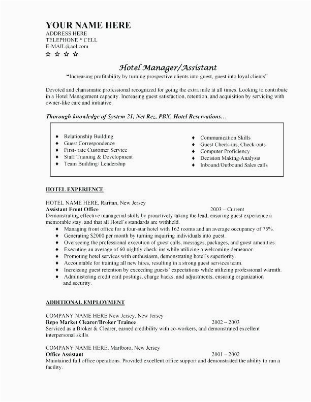 Front Office Manager at Hotel Sample Resume Hotel Front Desk Job Description Resume New Resume for Hotel Sample