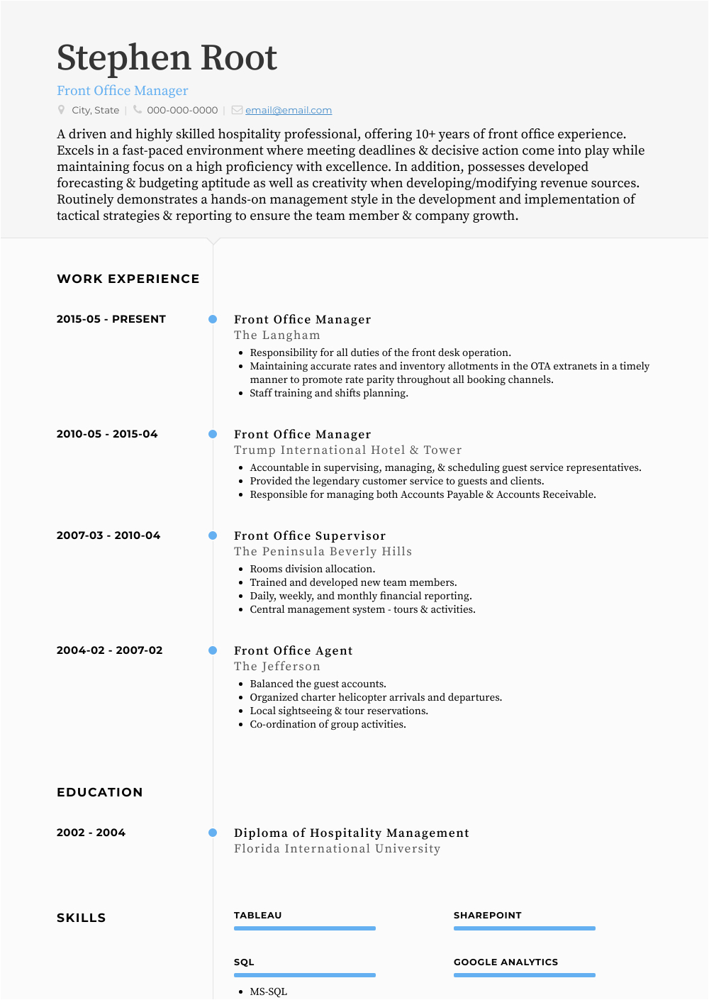 Front Office Manager Job Resume Sample Front Fice Manager Resume Samples and Templates