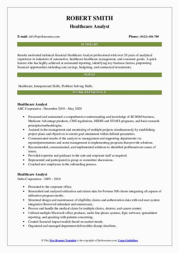 Helathcare Business Analyst with Etl solutions Sample Resumes Healthcare Analyst Resume Samples