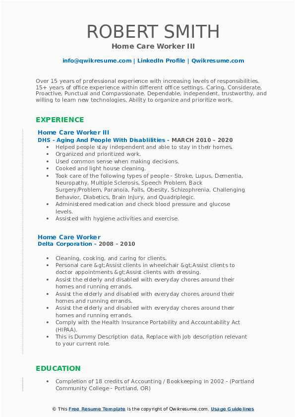 In Home Care Entrepreneur Resume Sample Home Care Worker Resume Samples