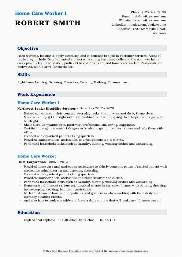 In Home Care Entrepreneur Resume Sample Home Care Worker Resume Samples