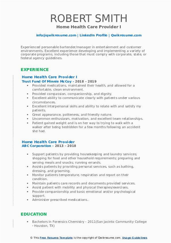 In Home Care Entrepreneur Resume Sample Home Health Care Provider Resume Samples