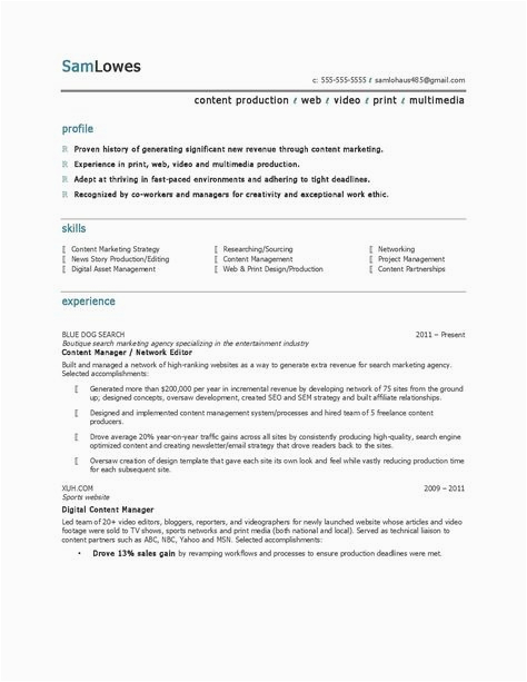One Page Resume Samples for 5 Years Of Experience for 5 Years Experience In Marketing