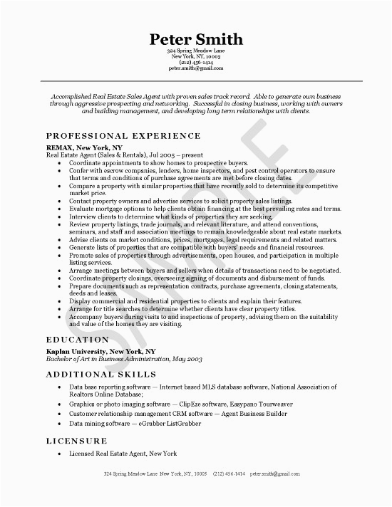 Real Estate Crm Manager Resume Sample Real Estate Agent Resume Example Sample