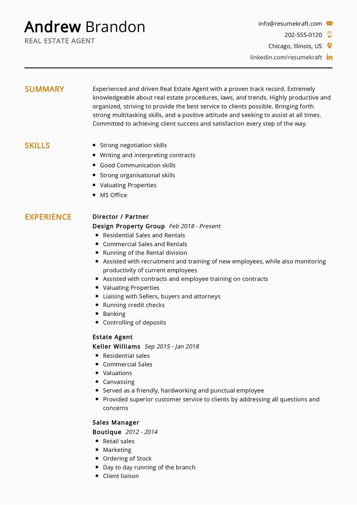 Real Estate Customer Service Resume Sample Real Estate Agent Resume Sample 2022