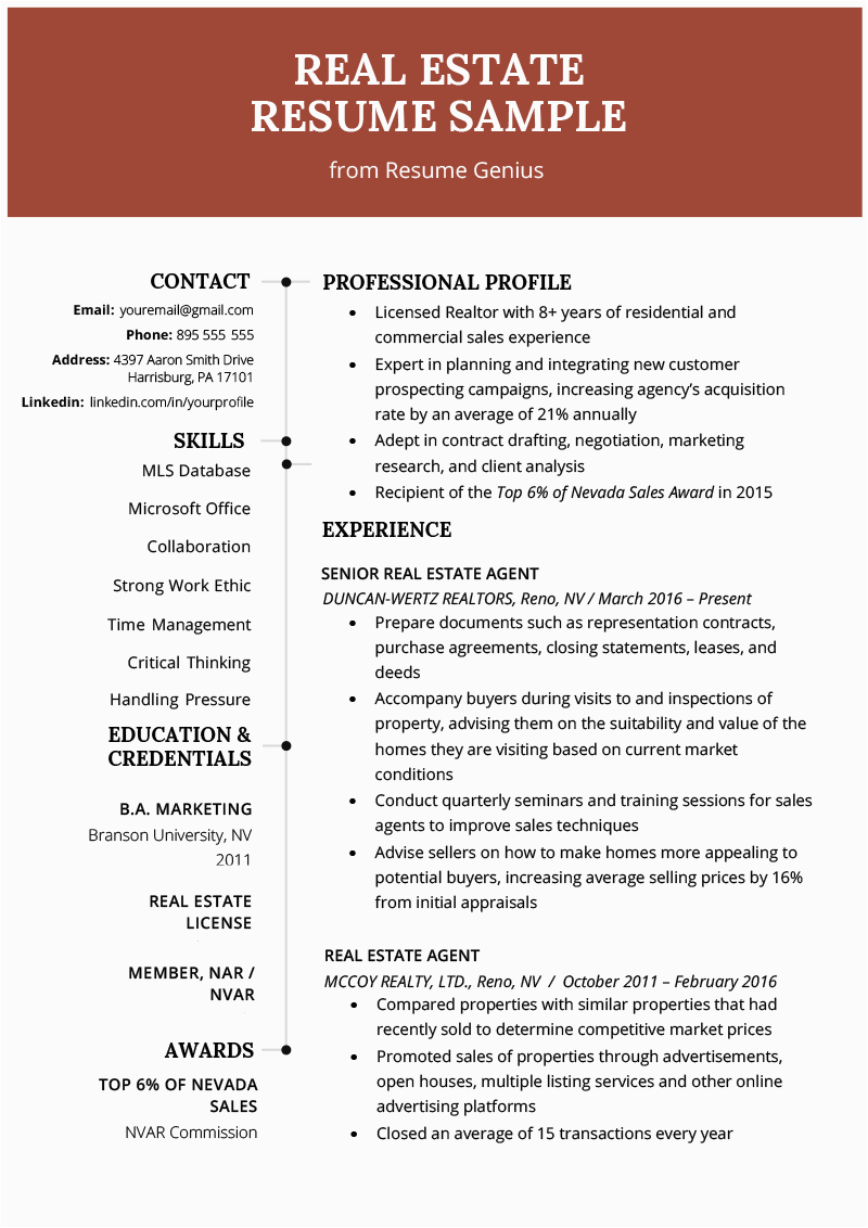 Real Estate Customer Service Resume Sample Real Estate Agent Resume & Writing Guide