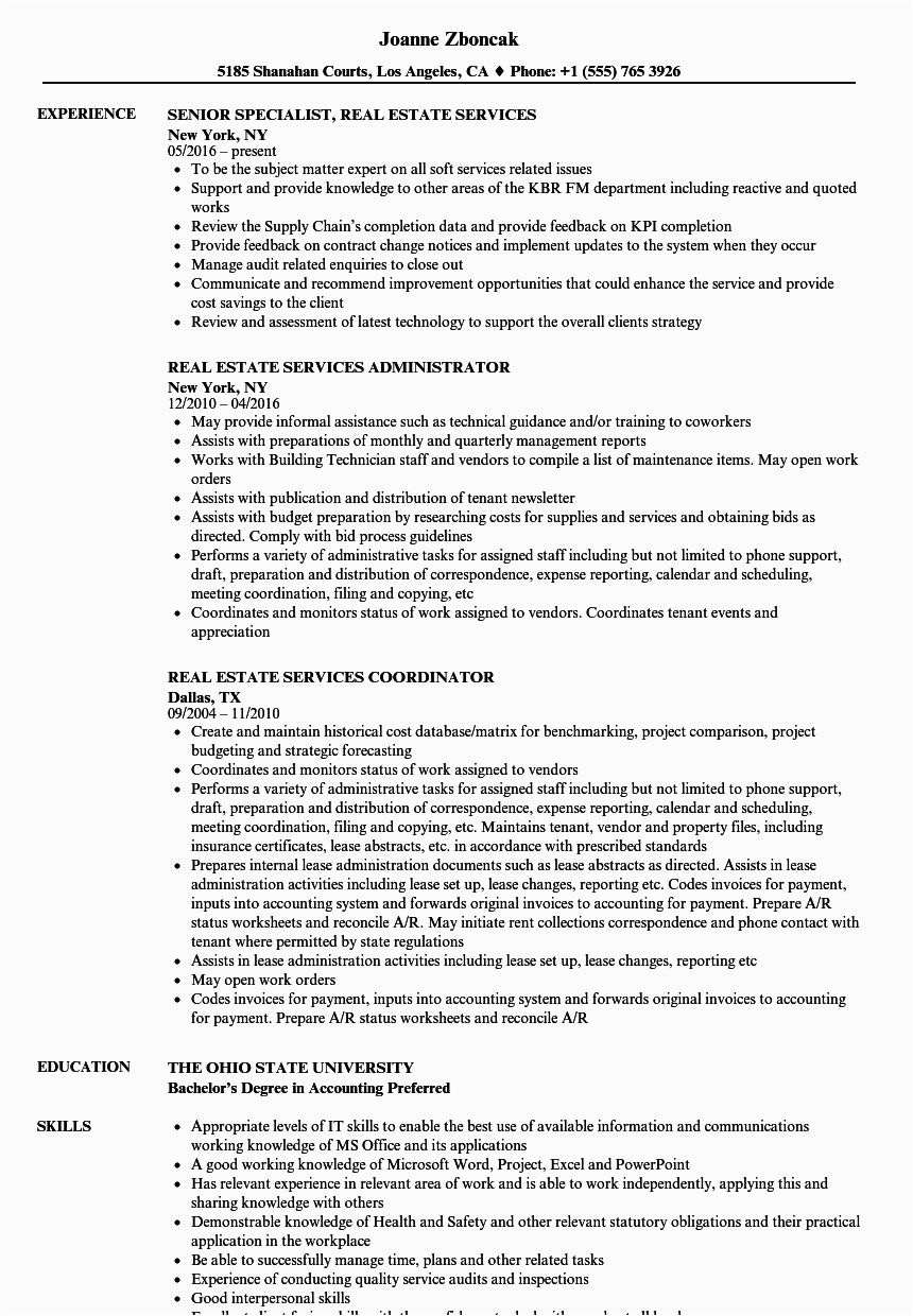Real Estate Customer Service Resume Sample Real Estate Services Resume Samples