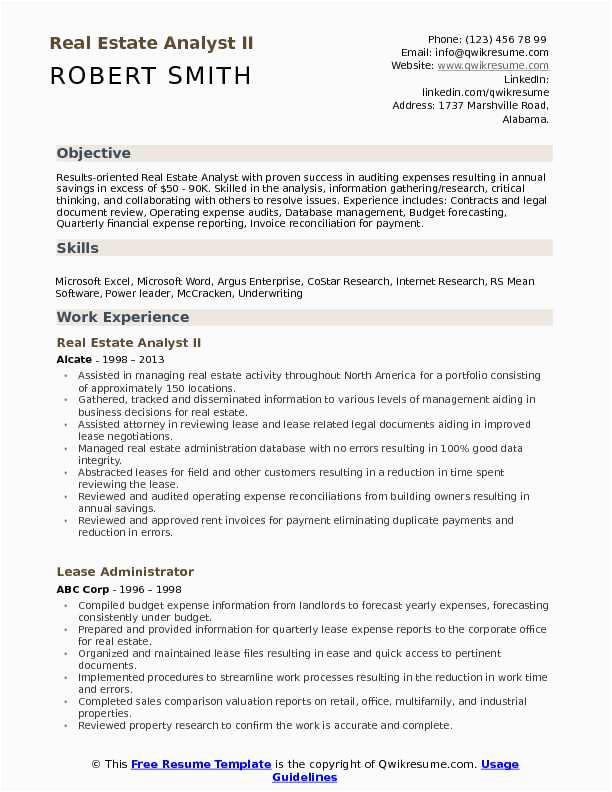 Real Estate Investment Analyst Resume Samples Real Estate Analyst Resume Samples