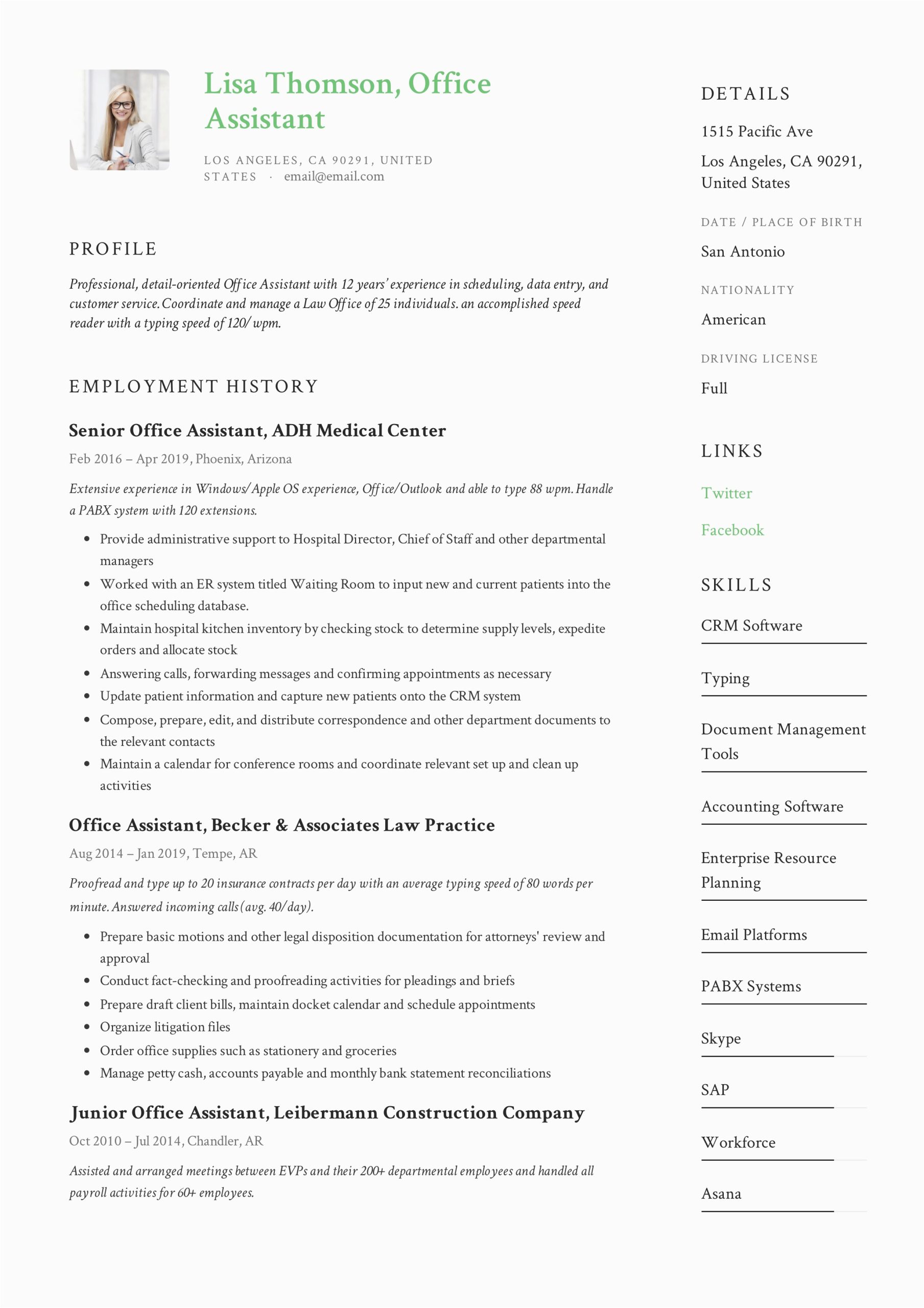 Resume Samples for Office assistant Job Fice assistant Resume Writing Guide 12 Resume Templates